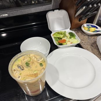 Tuk Tuk Thai Fusion - Tom Kha tofu soup and Steam Vegetables - Thai Near Me - Riverview, Florida Tuk Tuk Thai Fusion - Tom Kha tofu soup and Steam Vegetables - Thai Near Me - Riverview, Florida