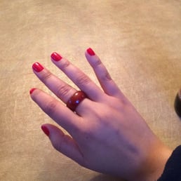 Shiny manicure and cute rings available! Shiny manicure and cute rings available!