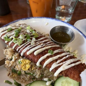 Thai Peacock - 23.2. Garlic Fried Rice & Crispy Trout - Thai Near Me - Portland, Oregon Thai Peacock - 23.2. Garlic Fried Rice & Crispy Trout - Thai Near Me - Portland, Oregon