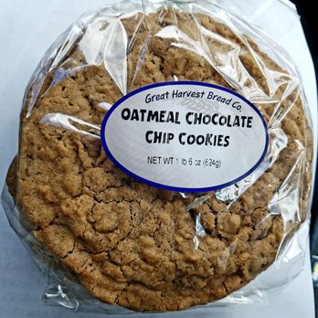 Great Harvest Bread - I bought the bag of HUGE Oatmeal Chocolate Chip cookies for ($10.73). Da cookie was MASSIVE!!! Eat massive to be MASSIVE! Buwahahahaha! - Bakeries Near Me - Honolulu, Hawaii Great Harvest Bread - I bought the bag of HUGE Oatmeal Chocolate Chip cookies for ($10.73). Da cookie was MASSIVE!!! Eat massive to be MASSIVE! Buwahahahaha! - Bakeries Near Me - Honolulu, Hawaii