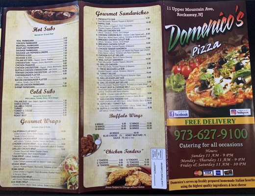 Menu photo 2 Domenico's Pizza Place Rockaway, NJ