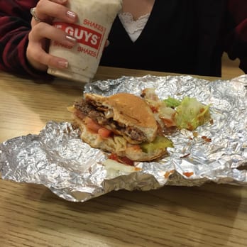 Five Guys - Little bacon cheeseburger with grilled onions mushrooms lettuce tomato pickle. Burger perfection! - Burgers Near Me - Richland, Washington Five Guys - Little bacon cheeseburger with grilled onions mushrooms lettuce tomato pickle. Burger perfection! - Burgers Near Me - Richland, Washington