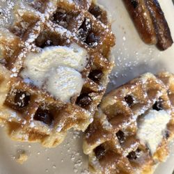 Trolley Barn Eatery - Chocolate chip waffles