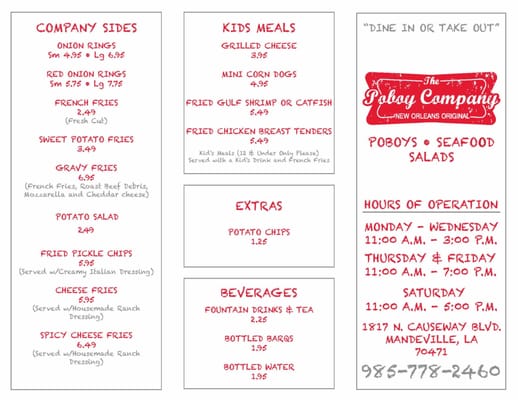Menu photo 3 The Poboy Company Mandeville, LA Menu photo 3 The Poboy Company Mandeville, LA