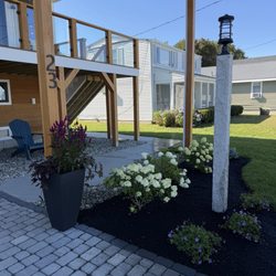 Gamache Landscaping - Paver driveway to flag stone path to front door