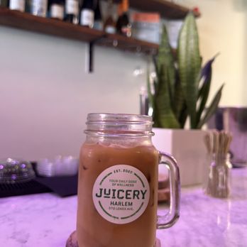 Juicery Harlem - Iced Coffee w/Oat Milk and Nutella - Juice Bars & Smoothies Near Me - New York, New York