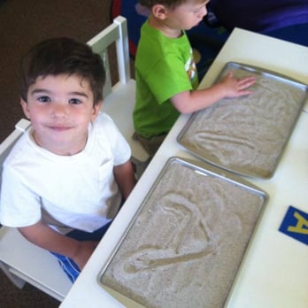 Five Hearts Preschool - My son and his friend writing their letters in sand! So clever! They just love it here! - Preschools Near Me - Reno, Nevada