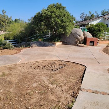 Valley Concrete Specialist - Beautiful custom color patio. Stamped border in Alpine California. Valley Concrete Specialist. - Masonry/Concrete Near Me - Spring Valley, California Valley Concrete Specialist - Beautiful custom color patio. Stamped border in Alpine California. Valley Concrete Specialist. - Masonry/Concrete Near Me - Spring Valley, California