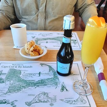 Sea Street Cafe - Mimosa, coffee and Brazilian cheese puff (delicious!) - Cafes Near Me - Hyannis, Massachusetts Sea Street Cafe - Mimosa, coffee and Brazilian cheese puff (delicious!) - Cafes Near Me - Hyannis, Massachusetts