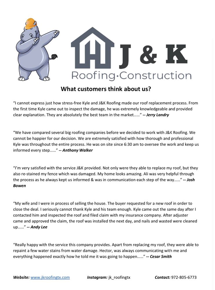 Slide of J&K Roofing and Construction