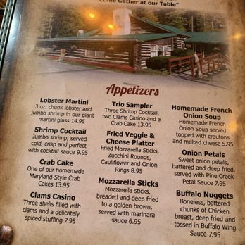 Log Cabin Inn - Menu - Seafood Near Me - Wellsboro, Pennsylvania Log Cabin Inn - Menu - Seafood Near Me - Wellsboro, Pennsylvania