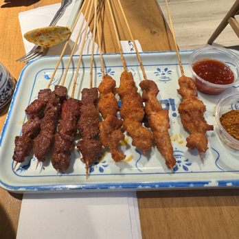 SLAP Hand Ripped Noodles - Chicken and beef skewers - Noodles Near Me - Orlando, Florida