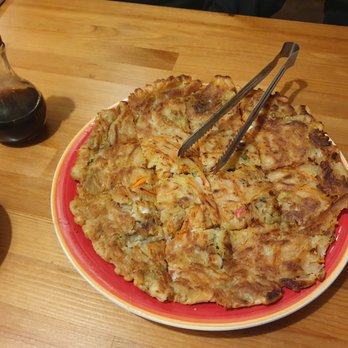 Kim Shabu - Seafood & vegetable pancake - very good! - Korean Near Me - Houston, Texas Kim Shabu - Seafood & vegetable pancake - very good! - Korean Near Me - Houston, Texas