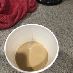 4$ large coffee not eve 3/4 full