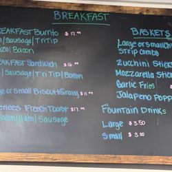 Hwy 155 Market & Cafe - Breakfast menu as of 11-2024