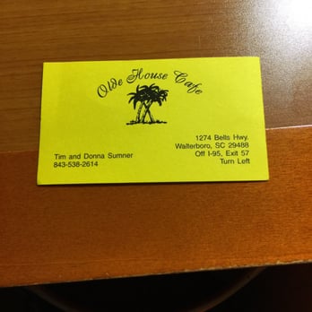 Olde House Cafe - Their business card. - Cafes Near Me - Walterboro, South Carolina Olde House Cafe - Their business card. - Cafes Near Me - Walterboro, South Carolina