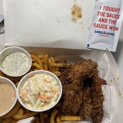 Frankie’s Nashville Hot Chicken - Dill Sauce, Frankie's Sauce, Cole Slaw, Fries..