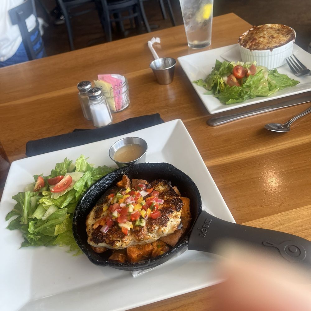 Crazy Cat Eat Up - Blackened Catfish served over sweet potatoes and topped with salsa - Bakeries Near Me - Jackson, Mississippi Crazy Cat Eat Up - Blackened Catfish served over sweet potatoes and topped with salsa - Bakeries Near Me - Jackson, Mississippi