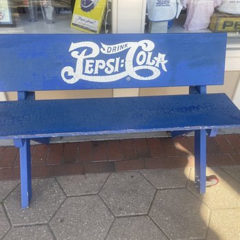 The Pepsi Store - Bench outside the place. - Museums Near Me - New Bern, North Carolina