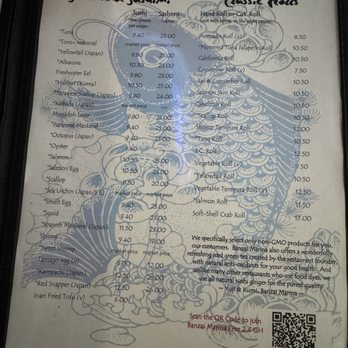 Banzai Marina - Menu - Japanese Near Me - Ventura, California