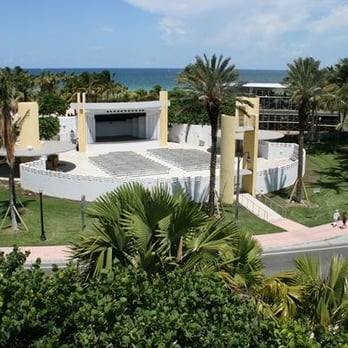 Miami Beach Bandshell - Aerial photo of the North Shore Bandshell shows its beauty and proximity to the ocean.  I did not take this promotional photo. - Performing Arts Near Me - Miami Beach, Florida