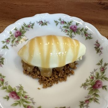Hermosa - Yuzu sherbet, brown butter crumble, fish sauce caramel - Burgers Near Me - Chicago, Illinois Hermosa - Yuzu sherbet, brown butter crumble, fish sauce caramel - Burgers Near Me - Chicago, Illinois