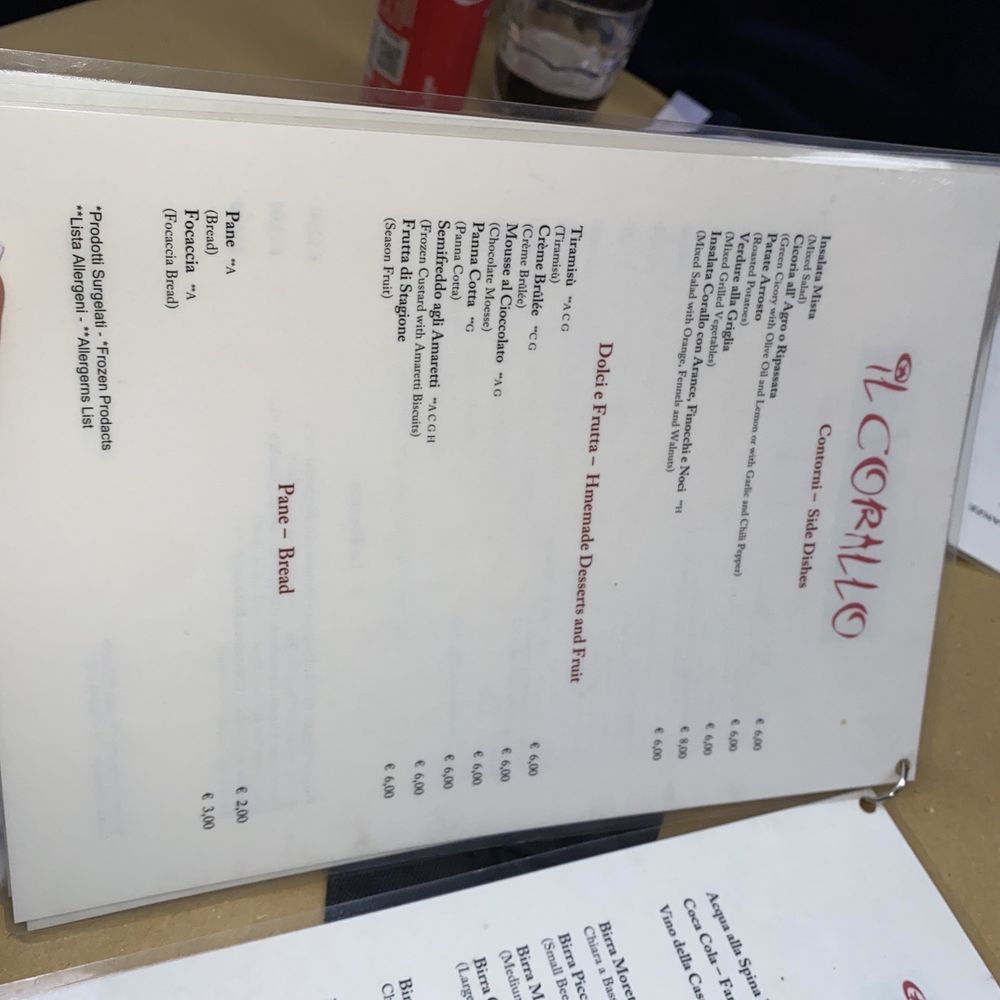 Il Corallo - Menu - Pizza Near Me - Rome, RM