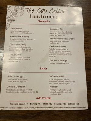 Menu photo 4 City Cellar and Loft Cartersville, GA