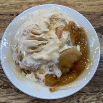 McClard's Bar-B-Q - Peach cobbler with ice cream - Barbeque Near Me - Hot Springs, Arkansas McClard's Bar-B-Q - Peach cobbler with ice cream - Barbeque Near Me - Hot Springs, Arkansas