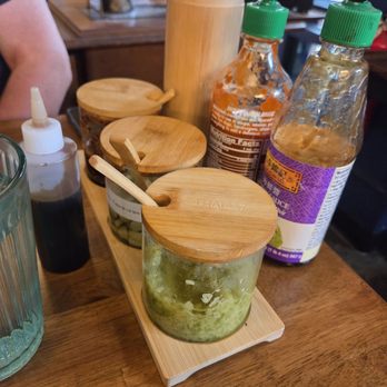 A Ma Chicken Rice - All the condiments - Asian Fusion Near Me - Redmond, Washington
