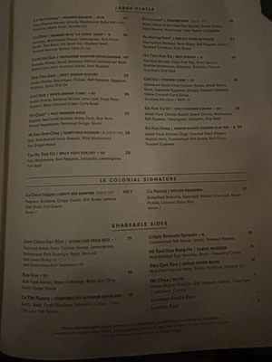 Menu photo 1 Le Colonial Denver, CO