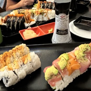 Miso Phat Sushi Lahaina - Rainbow roll with real crab and scallop hand roll - Sushi Bars Near Me - Lahaina, Hawaii Miso Phat Sushi Lahaina - Rainbow roll with real crab and scallop hand roll - Sushi Bars Near Me - Lahaina, Hawaii
