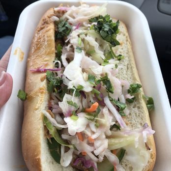 Mai Chau Kitchen - Bahn Mi Sandwich with sriracha pulled pork - Vietnamese Near Me - Granville, Ohio Mai Chau Kitchen - Bahn Mi Sandwich with sriracha pulled pork - Vietnamese Near Me - Granville, Ohio