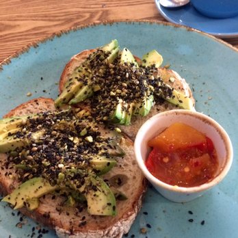 District - Sourdough toast, avocado, dukkah and Chilli mango chutney - SCRUMPTIOUS (& vegan) - Coffee & Tea Near Me - Belfast, BFS