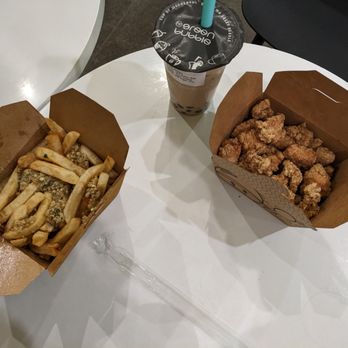 Mr Green Bubble - Garlic fries, popcorn chicken - Bubble Tea Near Me - Union City, California