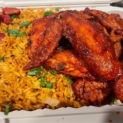 Hing Long Chinese Restaurant - Pork fried rice with bbq chicken wing