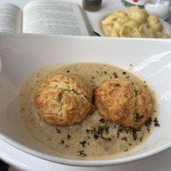 The Sassy Biscuit Co - "The Southerner"  -- Biscuits and Gravy The biscuits were delicious, gravy had pieces of collard greens in them. - Bakeries Near Me - Richmond, Virginia