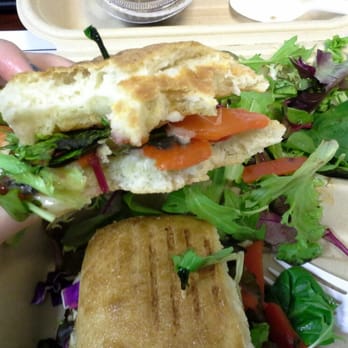 Rick's Cafe - Portobello panini and a vinaigrette salad - American Near Me - Los Altos, California Rick's Cafe - Portobello panini and a vinaigrette salad - American Near Me - Los Altos, California