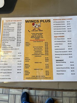 Menu photo 1 Wings Plus Rockmart, GA
