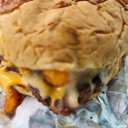 a cheeseburger and fries a cheeseburger and fries
