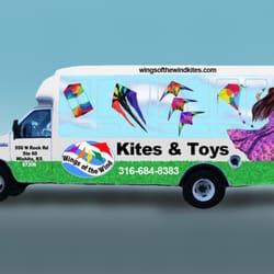 Wings of the Wind Kites and Toys - We're very excited to have Mark Pendergrass design our kite & toy truck & mural at 550 N Rock Road, Suite 60. Please come & see.