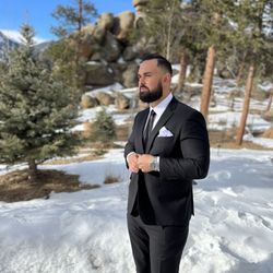 Men's Designers Outlet - Wedding suite all black.