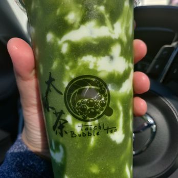 Taichi Bubble Tea - Zang Zang matcha with milk. It's not a slushy like it looks. It's a paste around the cup, with whole milk poured into the glass - Bubble Tea Near Me - Atlanta, Georgia Taichi Bubble Tea - Zang Zang matcha with milk. It's not a slushy like it looks. It's a paste around the cup, with whole milk poured into the glass - Bubble Tea Near Me - Atlanta, Georgia