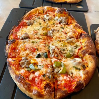 Serious Pie Downtown - Sweet Fennel Sausage Pizza - sweet fennel sausage, roasted peppers, provolone - Pizza Near Me - Seattle, Washington