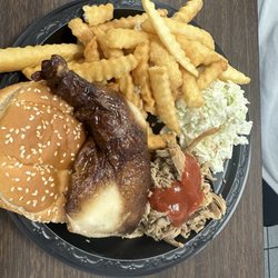 Johnny's Barbeque - Chicken and pork plate