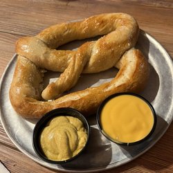 Sip Of Montana - Traditional Pretzel with Cheese Sauce and Spicy Mustard