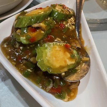 J-Bistro - Bitter melon stuffed with Tofu - Chinese Near Me - Atlanta, Georgia J-Bistro - Bitter melon stuffed with Tofu - Chinese Near Me - Atlanta, Georgia