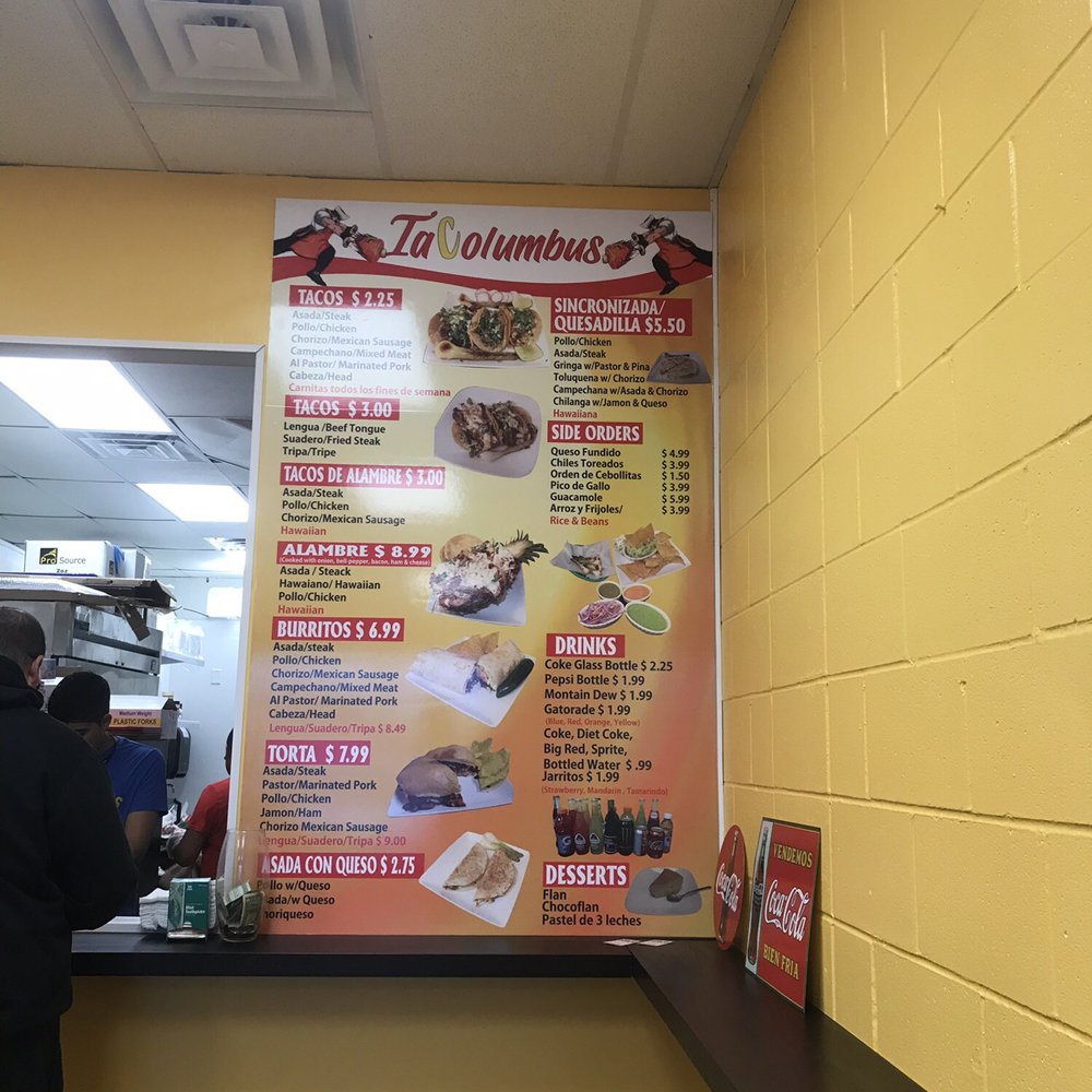 TaColumbus - Menu - Tacos Near Me - Columbus, Indiana