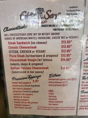 Menu photo 2 Eddis & Sons Cheesesteaks Jacksonville, FL