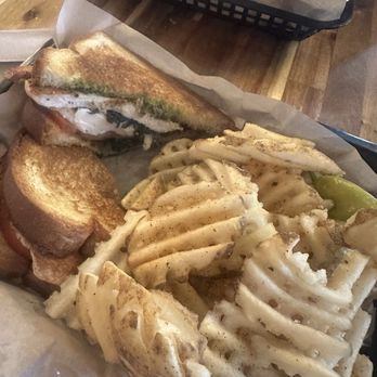 Treylor Park - Saint Augustine - Caprese sandwich and waffle fries - Cocktail Bars Near Me - St. Augustine, Florida Treylor Park - Saint Augustine - Caprese sandwich and waffle fries - Cocktail Bars Near Me - St. Augustine, Florida